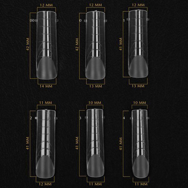 Komilfo Top Nail Forms, Long Arch - Верхні форми для нарощування, арочні, довгі, 130 шт 456066 456066 фото