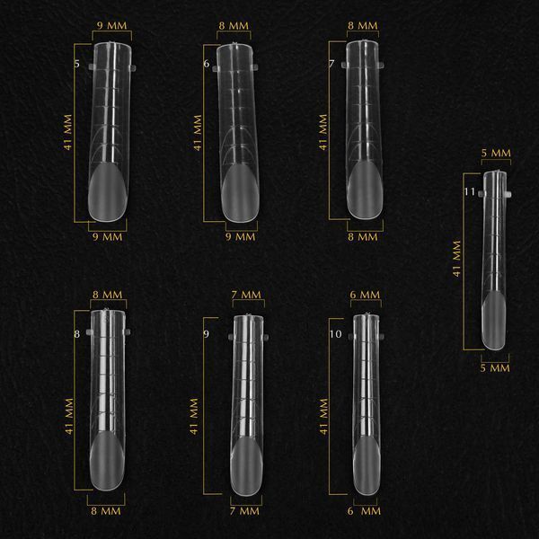 Komilfo Top Nail Forms, Long Arch - Верхні форми для нарощування, арочні, довгі, 130 шт 456066 456066 фото