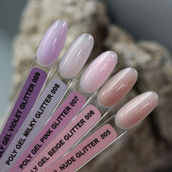 Komilfo PolyGel 009 Violet Glitter, 15 мл (з шиммером) 998009 998009 фото
