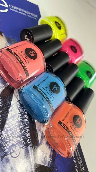 SAGA professional лак фарба для стемпінга №04 NEON 6603 6603 фото